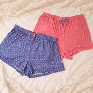 J Brand Pink and Blue Pajama Shorts Set